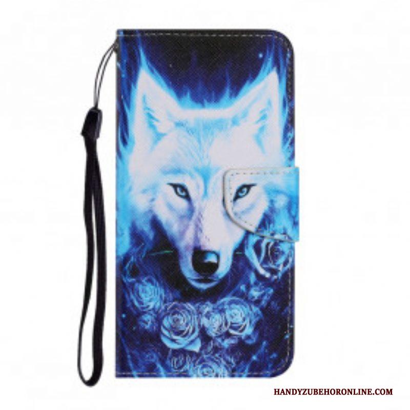 Folio-hoesje voor Samsung Galaxy A52 4G / A52 5G / A52s 5G Witte Wolf
