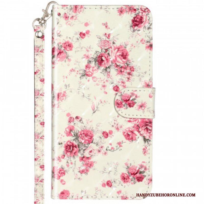 Folio-hoesje voor Samsung Galaxy A53 5G Met Ketting Riem Liberty Bloemen