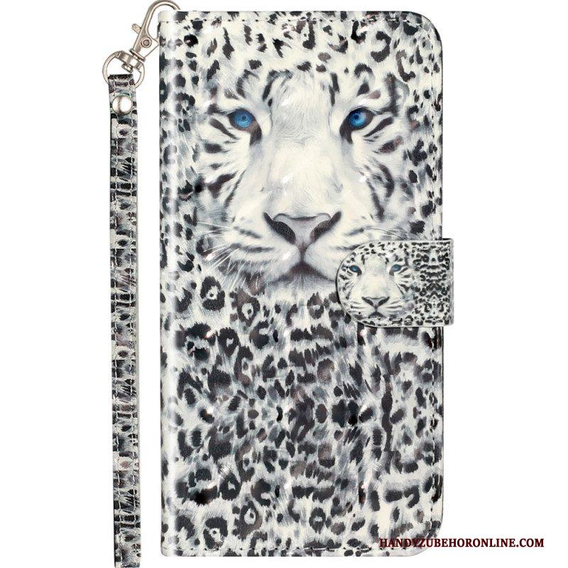 Folio-hoesje voor Samsung Galaxy A53 5G Met Ketting String Tijger