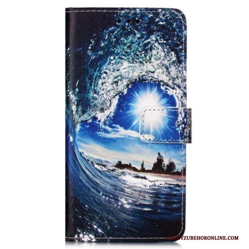 Folio-hoesje voor Samsung Galaxy A54 5G Met Ketting Ik Hou Van De Stringgolf