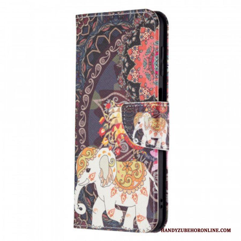 Folio-hoesje voor Samsung Galaxy M32 Indische Olifant