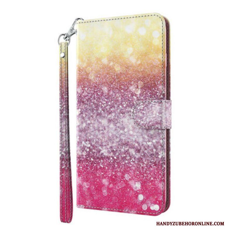 Folio-hoesje voor Samsung Galaxy S21 5G Magenta Glitterverloop