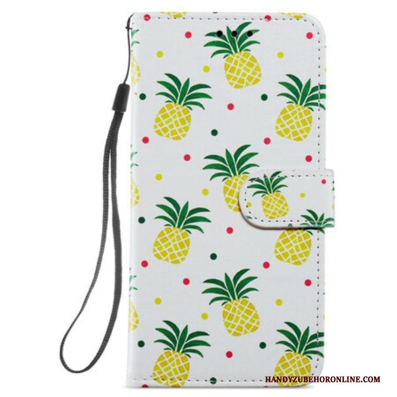 Folio-hoesje voor Samsung Galaxy S21 FE Meerdere Ananas