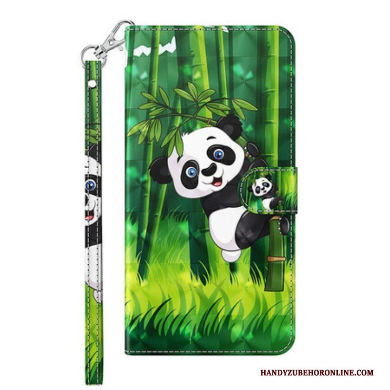 Folio-hoesje voor Samsung Galaxy S21 FE Panda En Bamboe