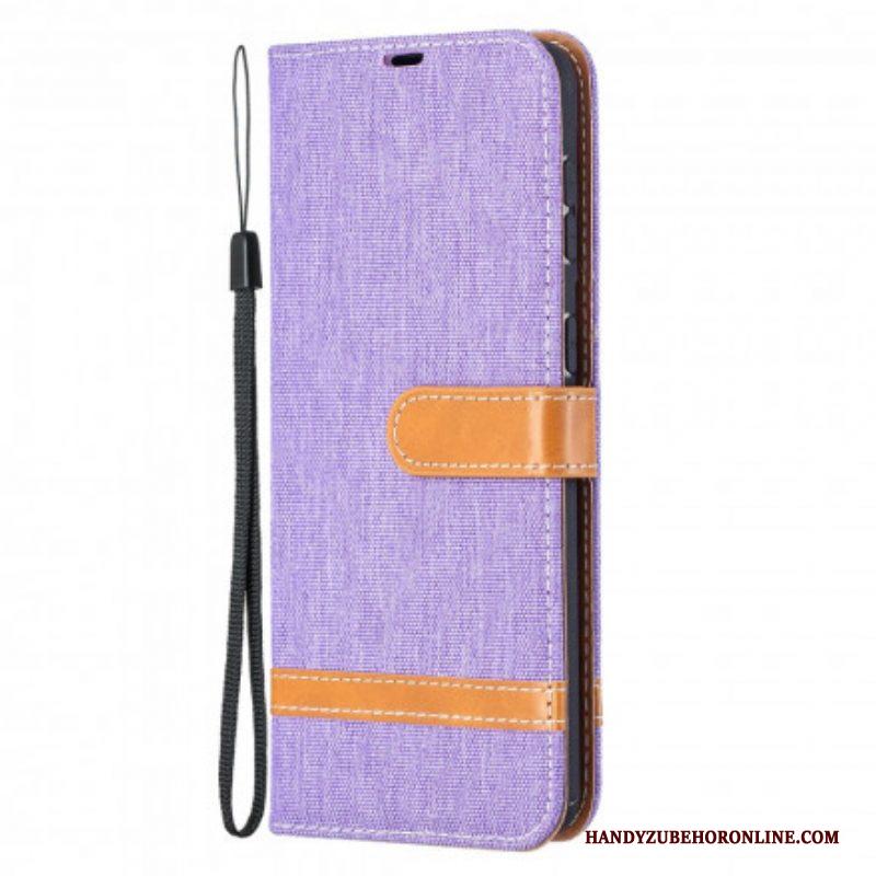 Folio-hoesje voor Samsung Galaxy S21 Plus 5G Met Ketting Band Van Stof En Leereffect