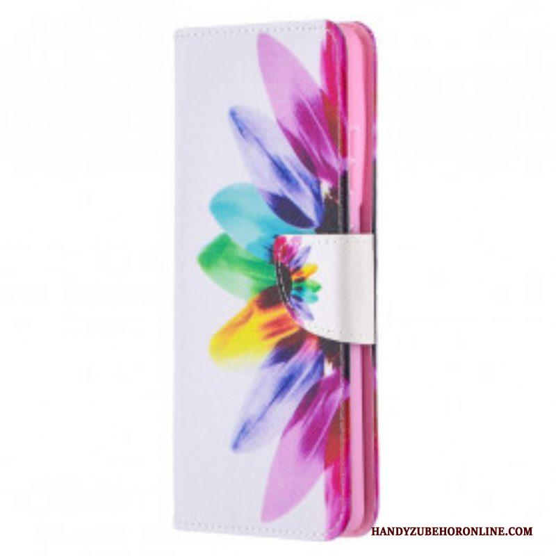 Folio-hoesje voor Samsung Galaxy S21 Ultra 5G Waterverf Bloem