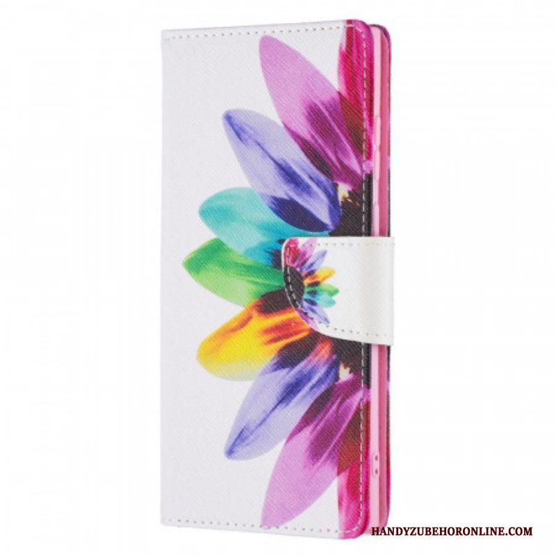 Folio-hoesje voor Samsung Galaxy S21 Ultra 5G Waterverf Bloem