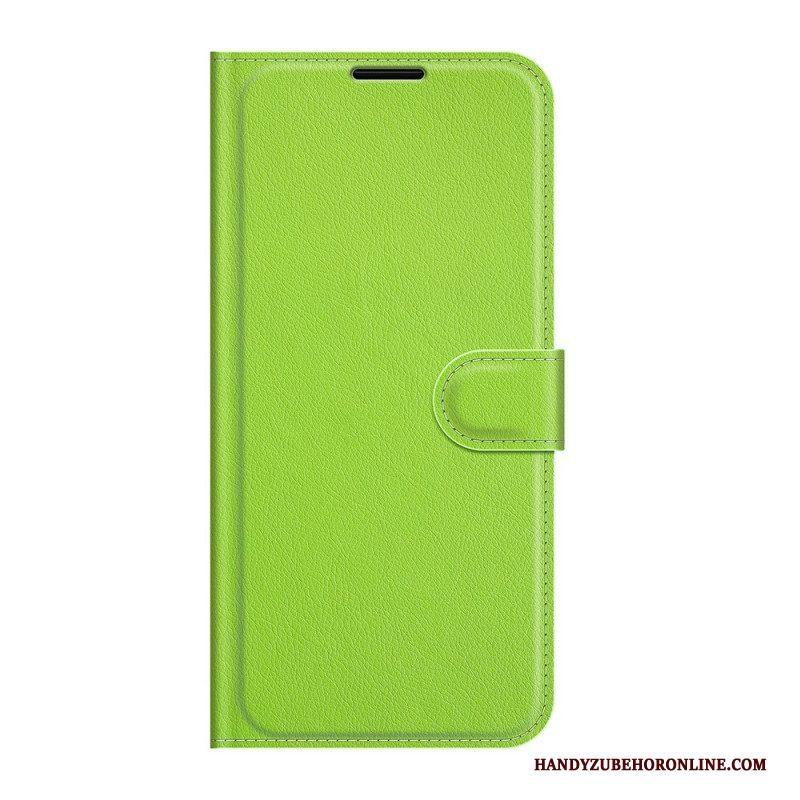 Folio-hoesje voor Samsung Galaxy S22 Plus 5G Klassiek Litchi-leereffect