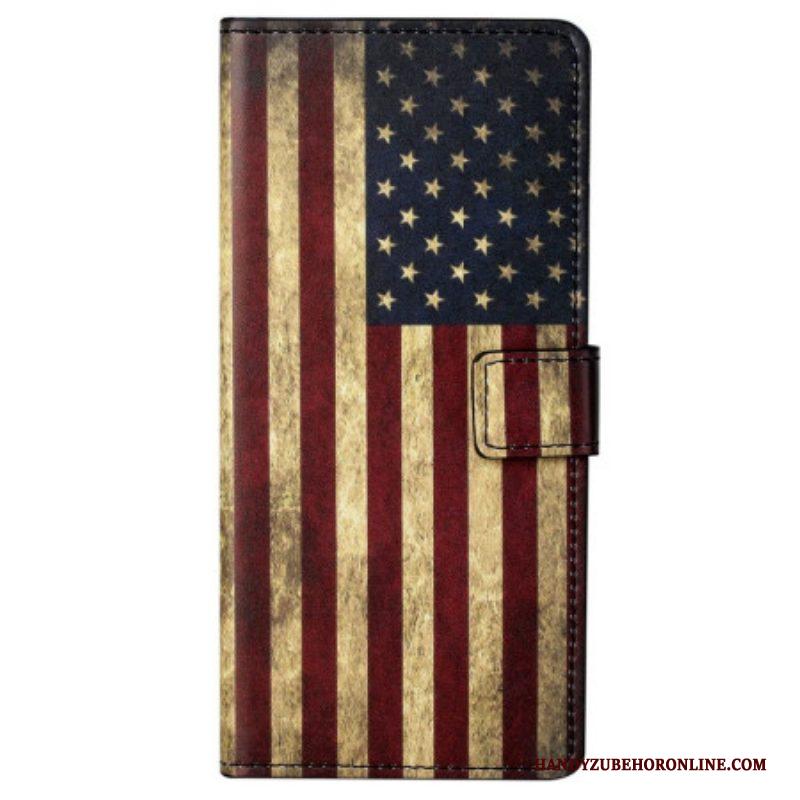 Folio-hoesje voor Samsung Galaxy S23 Plus 5G Vintage Amerikaanse Vlag