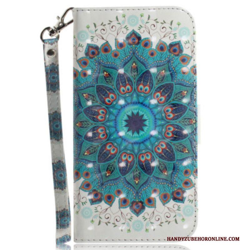 Folio-hoesje voor Samsung Galaxy S23 Ultra 5G Met Ketting Strakke Mandala