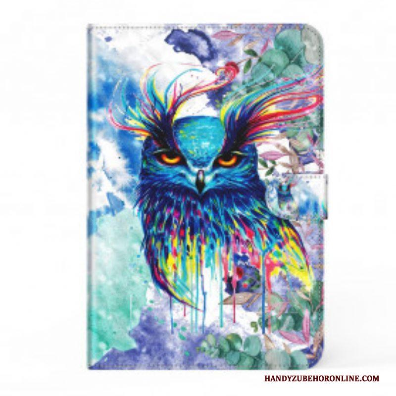 Folio-hoesje voor Samsung Galaxy Tab S8 / Tab S7 Faux Lederen Uil