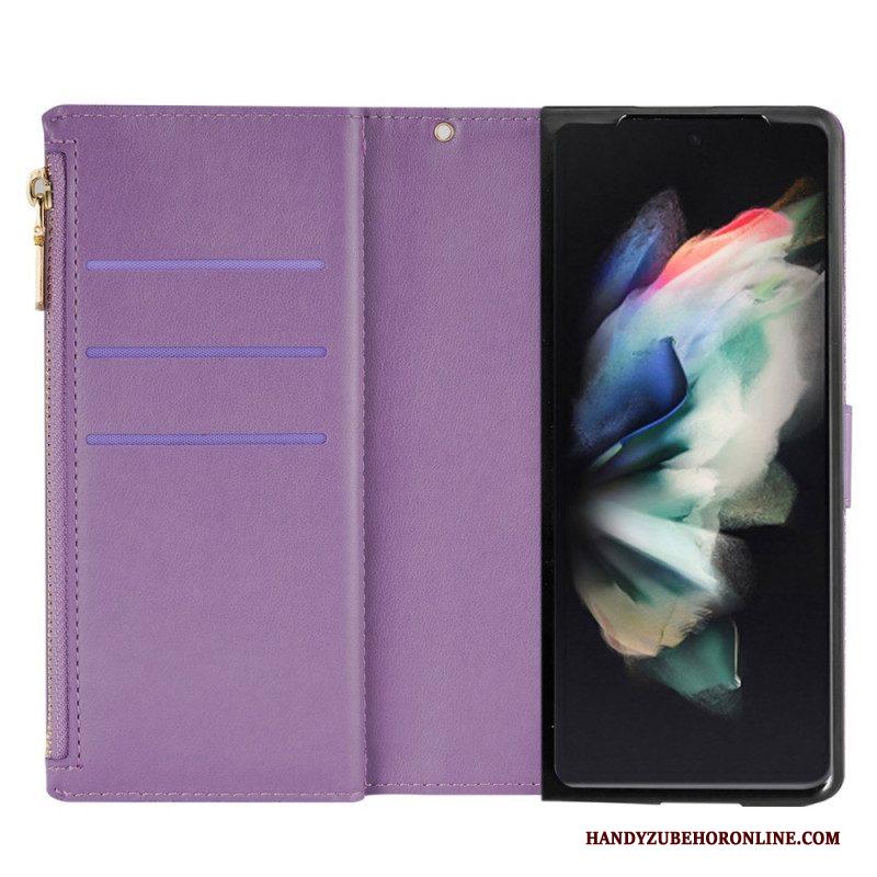 Folio-hoesje voor Samsung Galaxy Z Fold 4 Ultra Lovertjes Met Riem