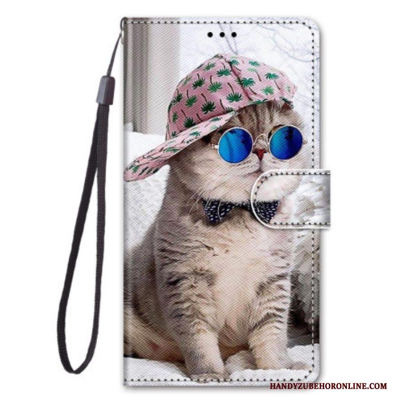 Folio-hoesje voor Sony Xperia 1 IV Met Ketting Yo Kat Met Riem