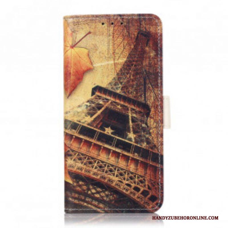 Folio-hoesje voor Sony Xperia 5 III Eiffeltoren In De Herfst