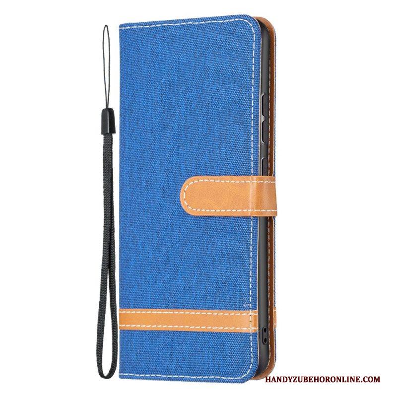 Folio-hoesje voor Xiaomi 12 / 12X Met Ketting Band Van Stof En Leereffect