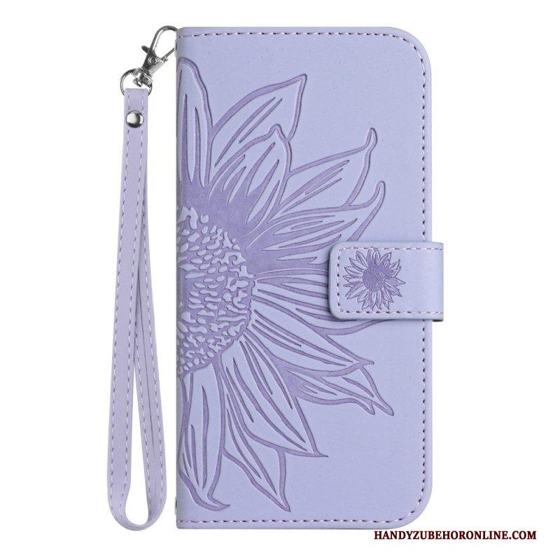 Folio-hoesje voor Xiaomi 13 Lite Zonnebloem Met Lanyard