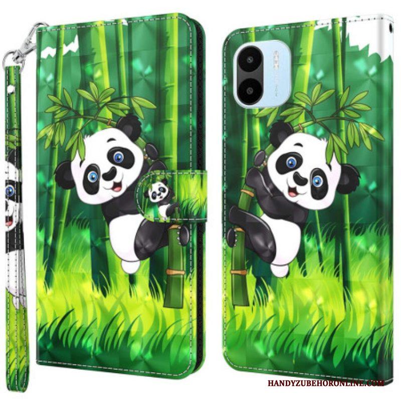 Folio-hoesje voor Xiaomi Redmi A1 Panda En Bamboe