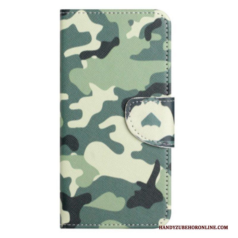 Folio-hoesje voor Xiaomi Redmi Note 12 5G Met Ketting Camouflage Met Bandjes