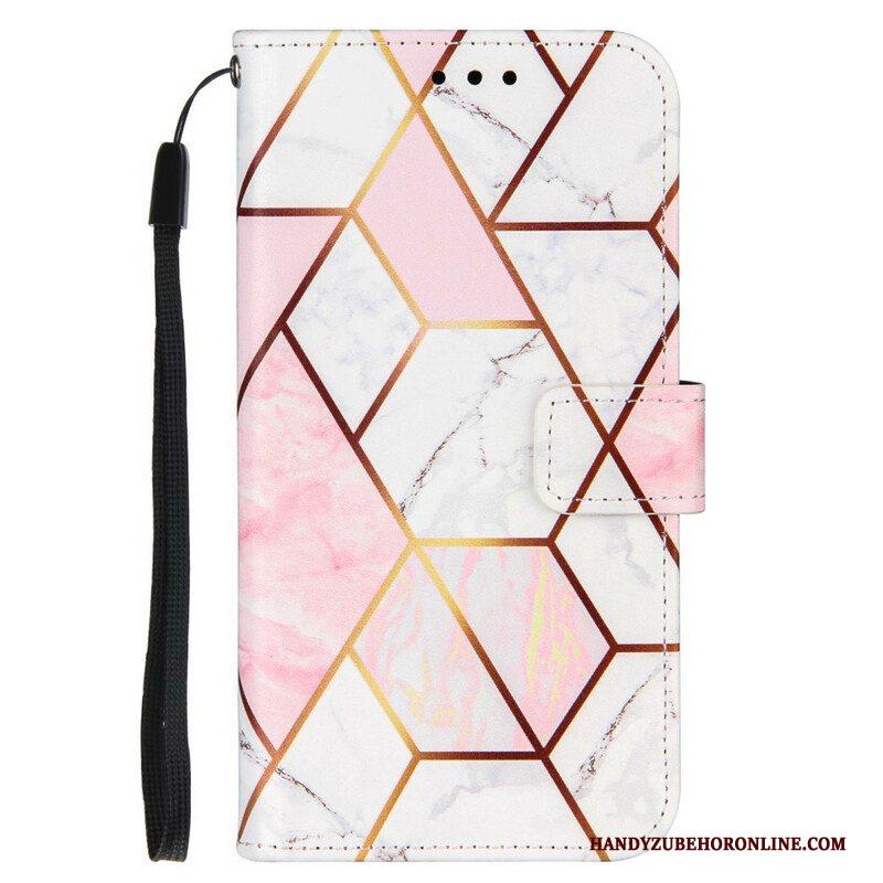 Folio-hoesje voor iPhone 13 Mini Geometrisch Marmer