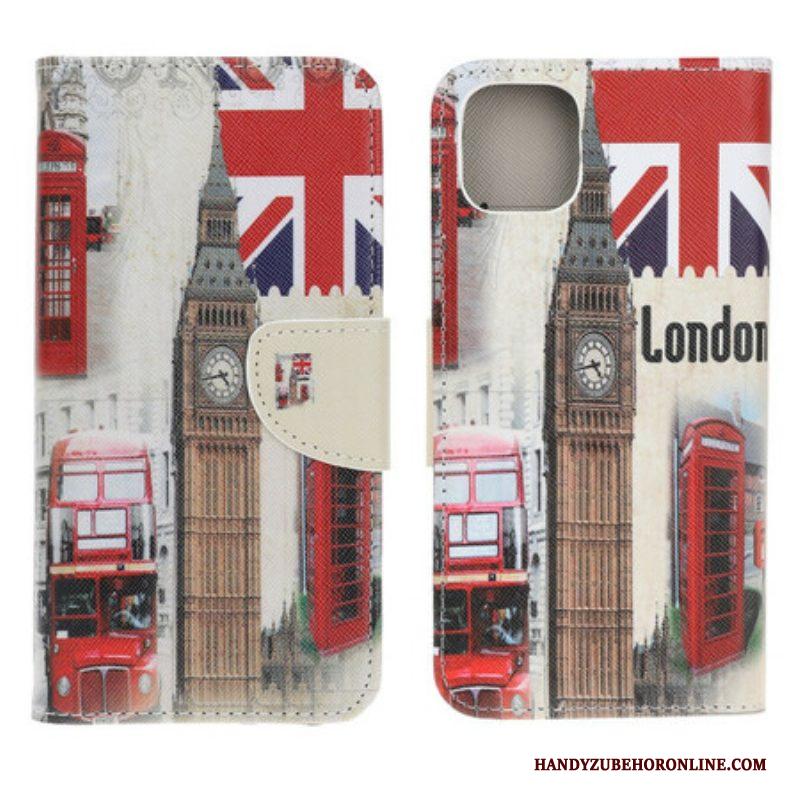 Folio-hoesje voor iPhone 13 Mini Het Londense Leven