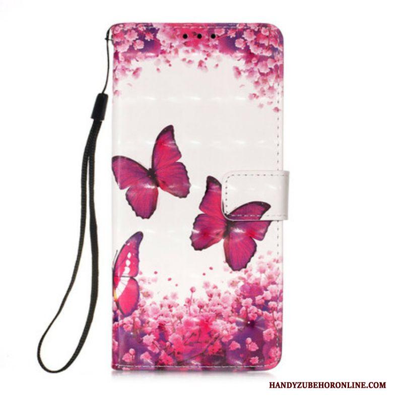 Folio-hoesje voor iPhone 13 Mini Rode Vlinders