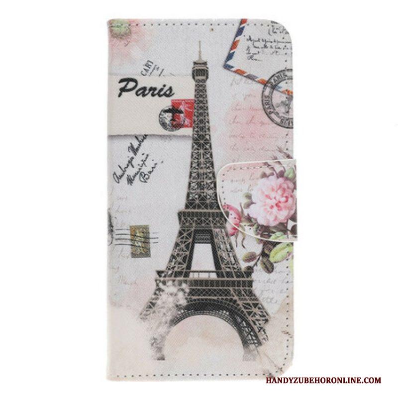 Folio-hoesje voor iPhone 13 Pro Retro Eiffeltoren