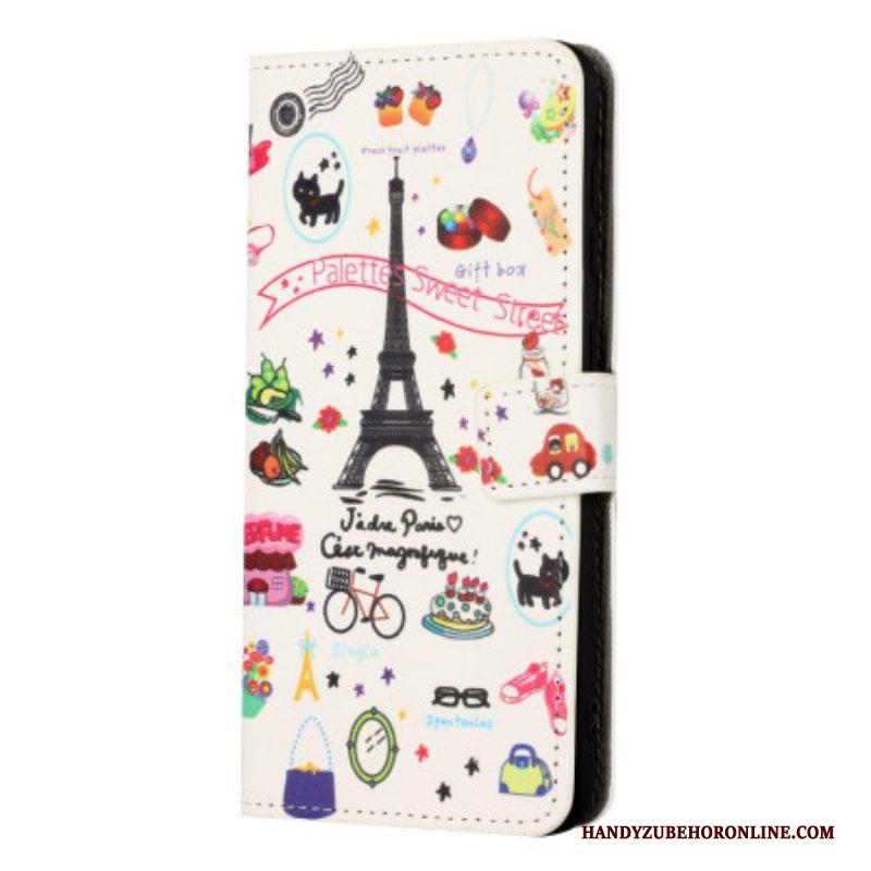 Folio-hoesje voor iPhone 14 Ik Hou Van Parijs