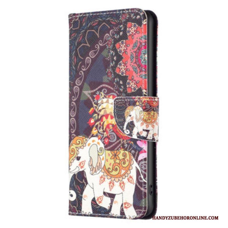 Folio-hoesje voor iPhone 14 Pro Max Indische Olifant