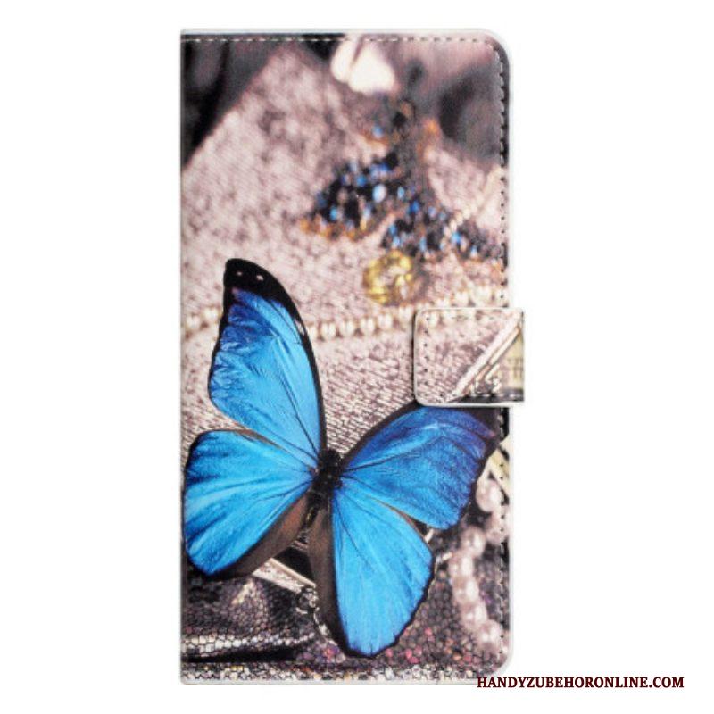 Folio-hoesje voor iPhone 15 Blauwe Vlinder