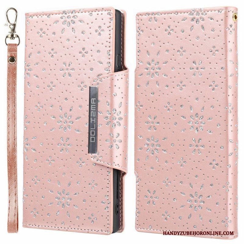 Hoesje Folio-hoesje voor Samsung Galaxy S22 5G Afneembare Diamanten