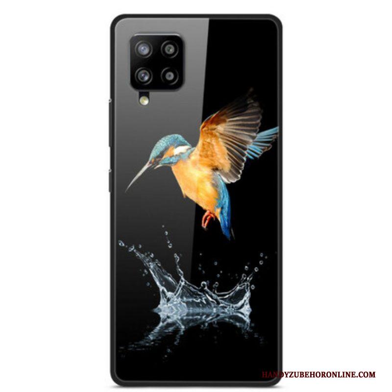Hoesje voor Samsung Galaxy A42 5G Crown Bird Gehard Glas