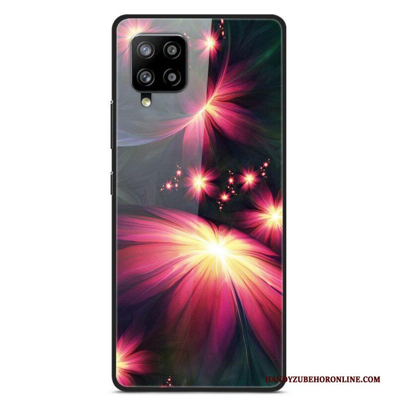 Hoesje voor Samsung Galaxy A42 5G Fancy Flowers Gehard Glas