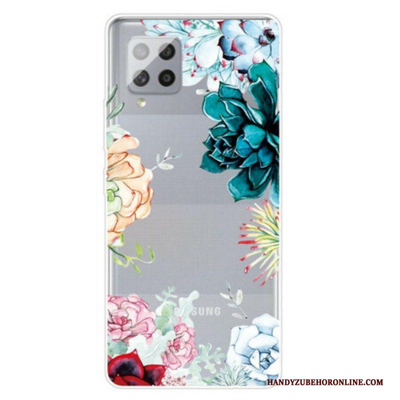 Hoesje voor Samsung Galaxy A42 5G Naadloze Aquarel Bloemen