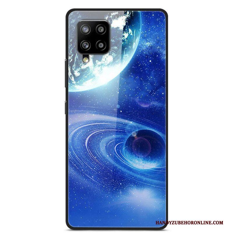 Hoesje voor Samsung Galaxy A42 5G Planeten Van Glas En Siliconen