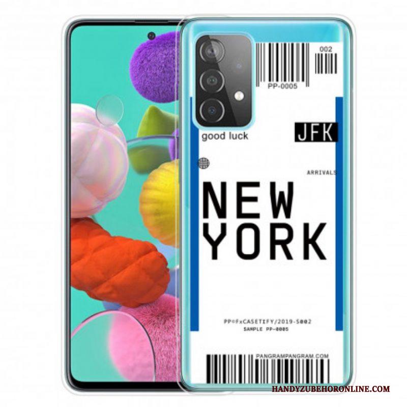 Hoesje voor Samsung Galaxy A52 4G / A52 5G / A52s 5G Instapkaart Naar New York