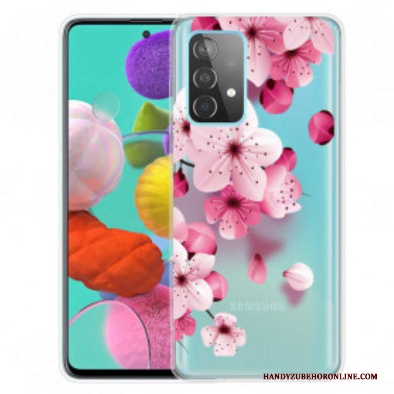 Hoesje voor Samsung Galaxy A52 4G / A52 5G / A52s 5G Kleine Roze Bloemen