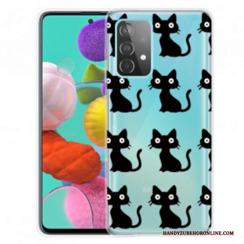 Hoesje voor Samsung Galaxy A52 4G / A52 5G / A52s 5G Meerdere Zwarte Katten