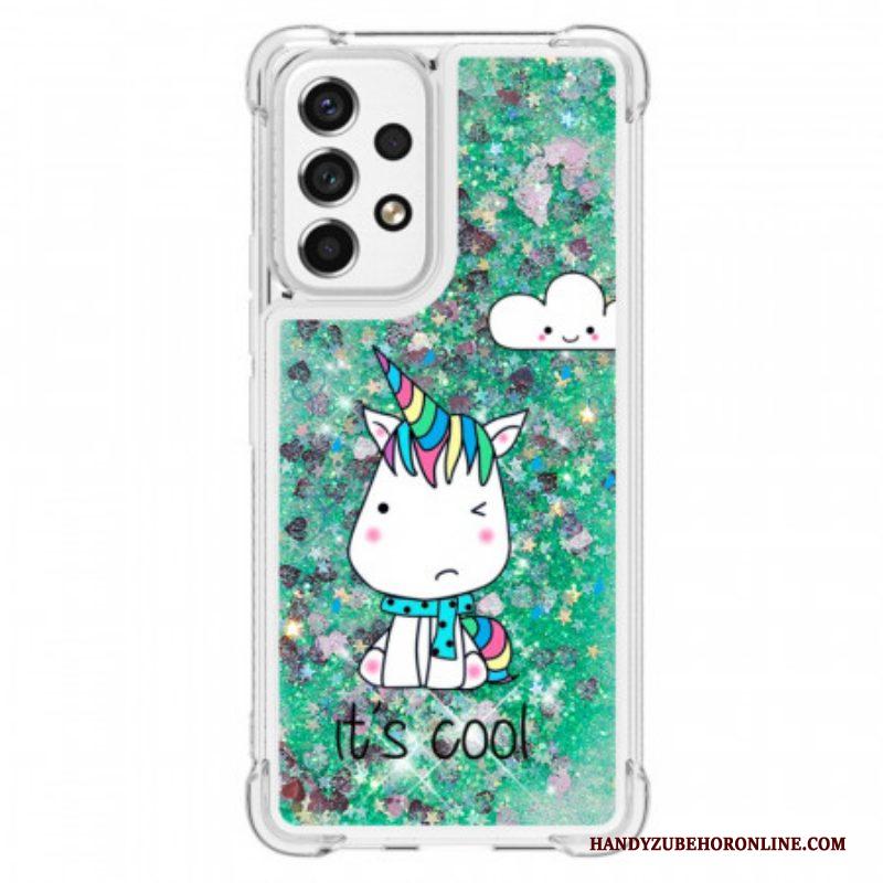 Hoesje voor Samsung Galaxy A53 5G Glitter Eenhoorn