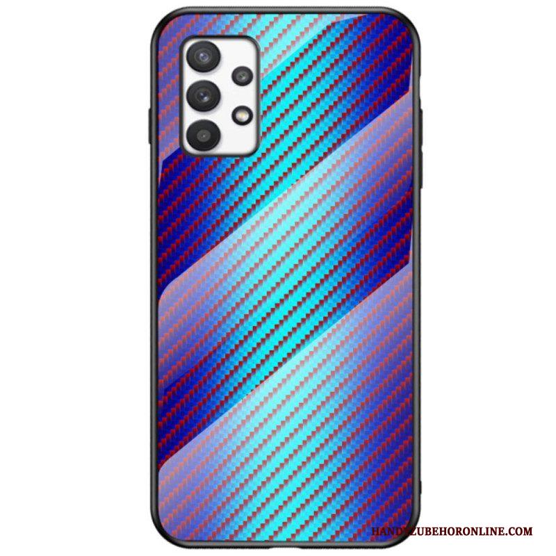 Hoesje voor Samsung Galaxy A53 5G Koolstofvezel Gehard Glas