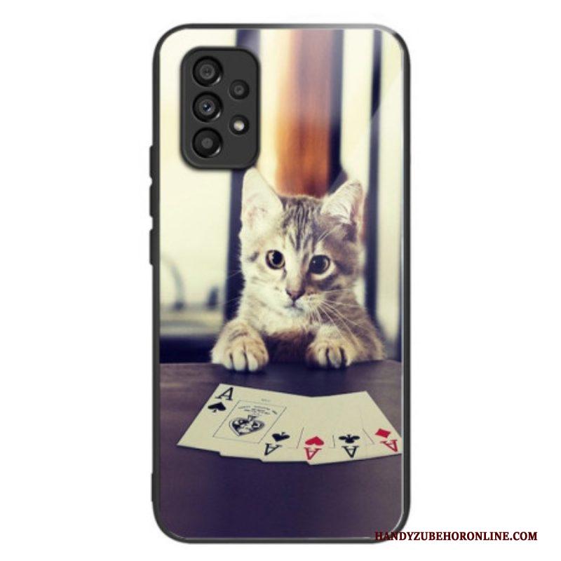 Hoesje voor Samsung Galaxy A53 5G Pokerkat Van Gehard Glas