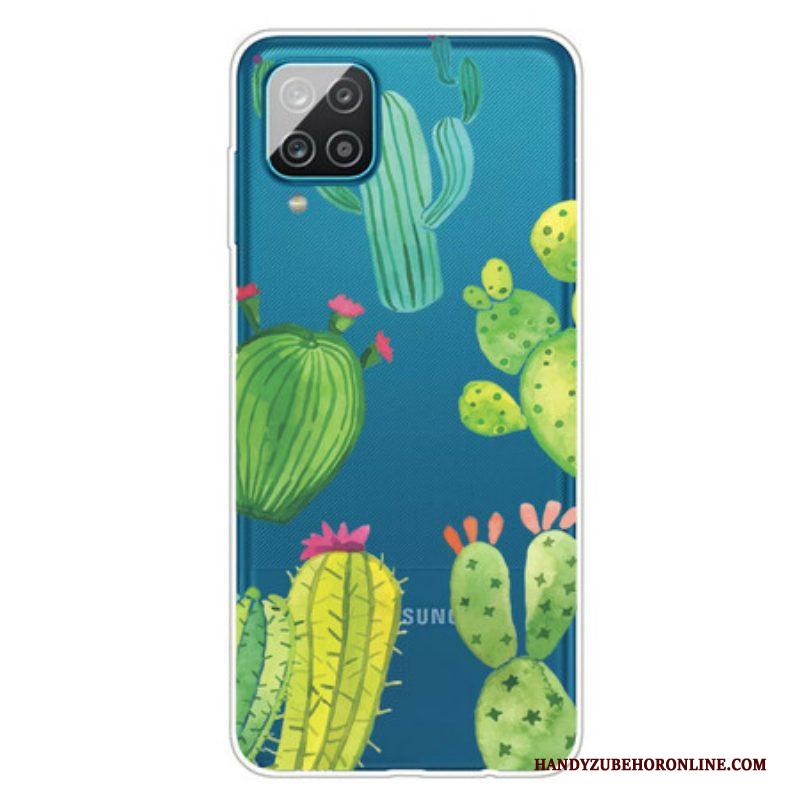 Hoesje voor Samsung Galaxy M12 / A12 Aquarel Cactussen