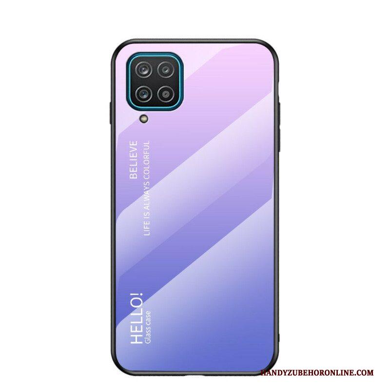 Hoesje voor Samsung Galaxy M12 / A12 Gehard Glas Hallo