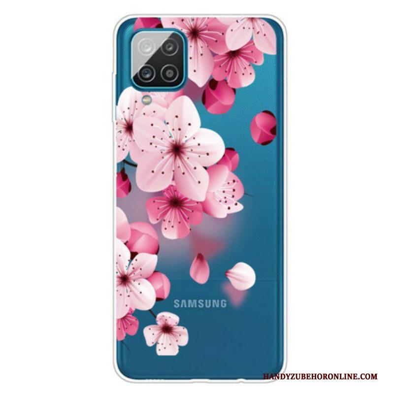 Hoesje voor Samsung Galaxy M12 / A12 Kleine Roze Bloemen