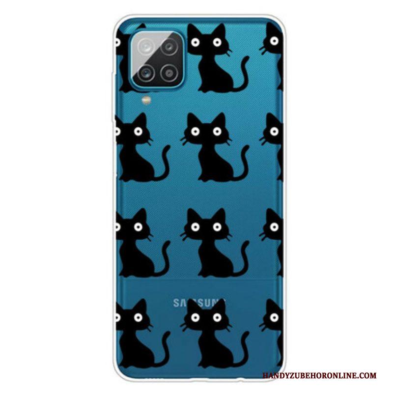 Hoesje voor Samsung Galaxy M12 / A12 Meerdere Zwarte Katten