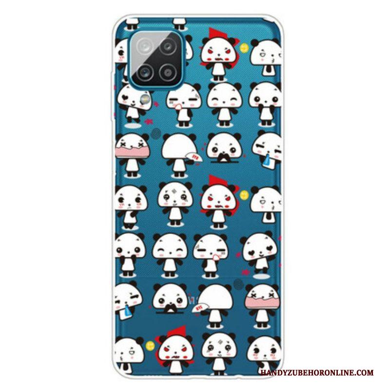 Hoesje voor Samsung Galaxy M12 / A12 Naadloze Grappige Panda's