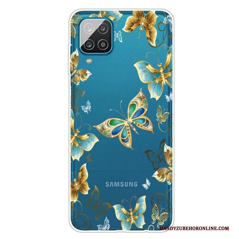 Hoesje voor Samsung Galaxy M12 / A12 Ontwerp Vlinders