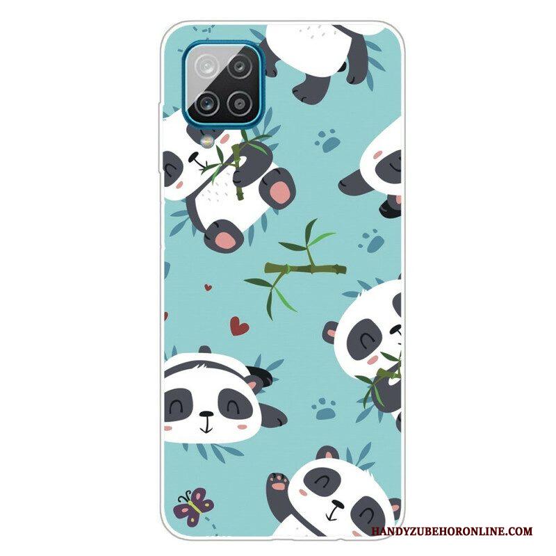 Hoesje voor Samsung Galaxy M12 / A12 Stelletje Panda's