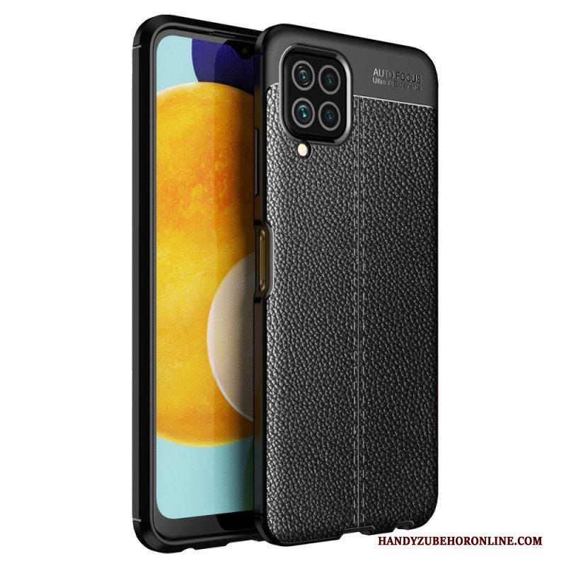 Hoesje voor Samsung Galaxy M32 Dubbellijnig Litchi-leereffect