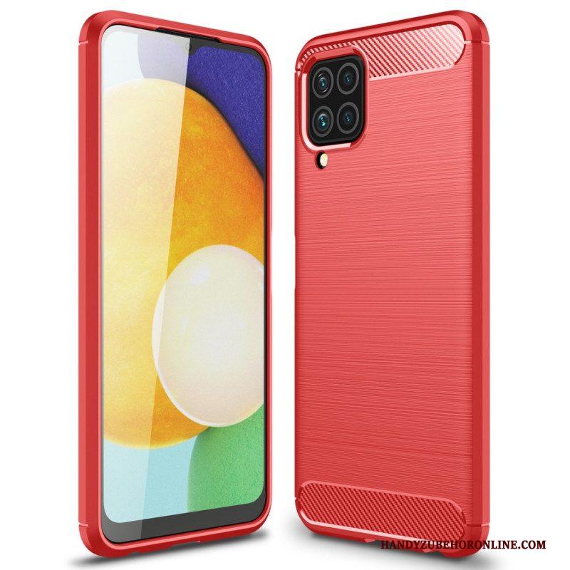 Hoesje voor Samsung Galaxy M32 Geborstelde Koolstofvezel