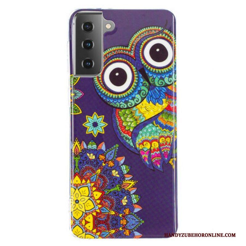 Hoesje voor Samsung Galaxy S21 5G Fluorescerende Uil Mandala